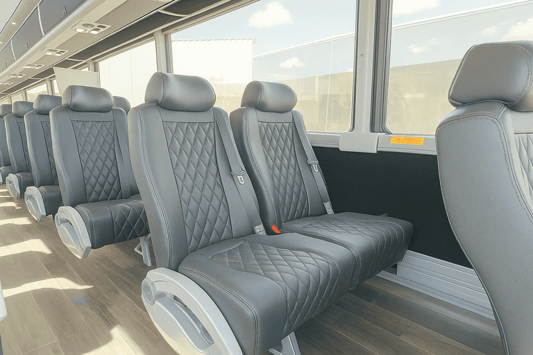 interior of Coach Bus South Bend charter bus